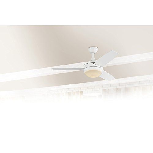  Harbor Breeze Beach Creek 44-in White Integrated Led Indoor Downrod Or Close Mount Ceiling Fan with Light Kit and Remote (3-Blade)