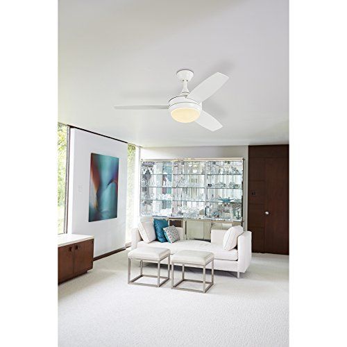  Harbor Breeze Beach Creek 44-in White Integrated Led Indoor Downrod Or Close Mount Ceiling Fan with Light Kit and Remote (3-Blade)