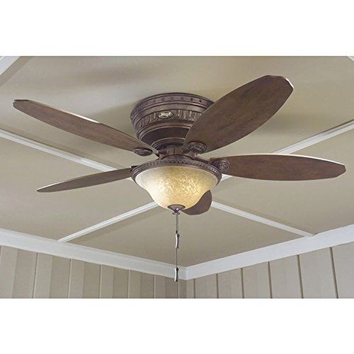  Harbor Breeze Lynstead 52-in Specialty bronze Indoor Flush Mount Ceiling Fan with Light Kit