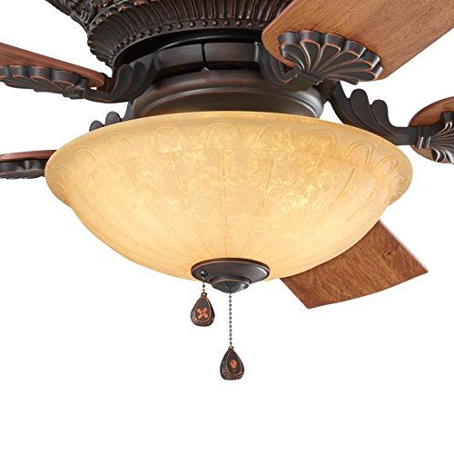  Harbor Breeze Lynstead 52-in Specialty bronze Indoor Flush Mount Ceiling Fan with Light Kit