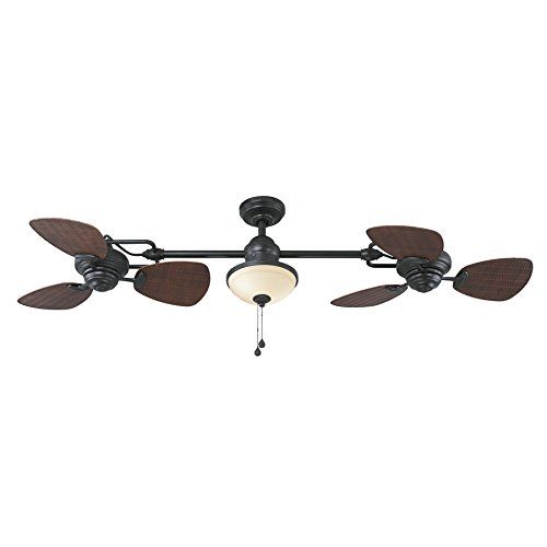  Harbor Breeze Twin Breeze Ii 74-in Oil-rubbed Bronze Outdoor Downrod Ceiling Fan