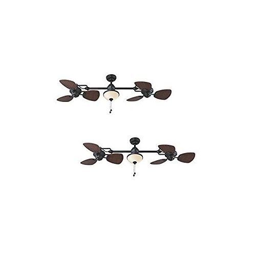  Harbor Breeze Twin Breeze Ii 74-in Oil-rubbed Bronze Outdoor Downrod Ceiling Fan