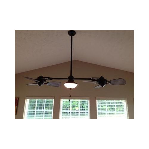  Harbor Breeze Twin Breeze Ii 74-in Oil-rubbed Bronze Outdoor Downrod Ceiling Fan