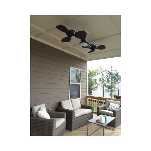  Harbor Breeze Twin Breeze Ii 74-in Oil-rubbed Bronze Outdoor Downrod Ceiling Fan