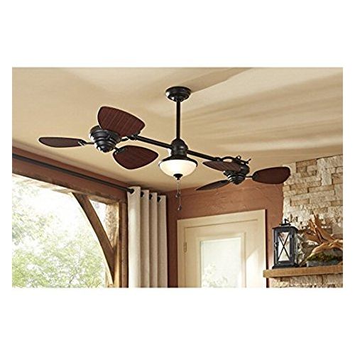  Harbor Breeze Twin Breeze Ii 74-in Oil-rubbed Bronze Outdoor Downrod Ceiling Fan