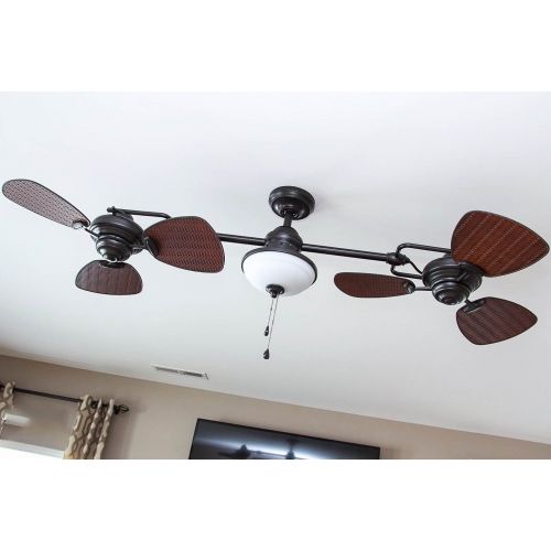  Harbor Breeze Twin Breeze Ii 74-in Oil-rubbed Bronze Outdoor Downrod Ceiling Fan