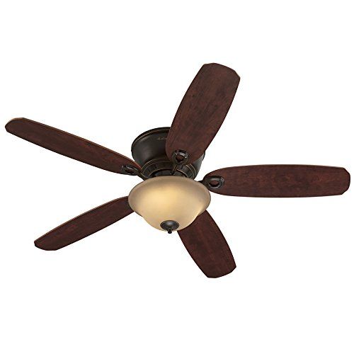  Harbor Breeze Ceiling Fan 52-in Oil Rubbed Bronze Flush Mount w Light +Remote