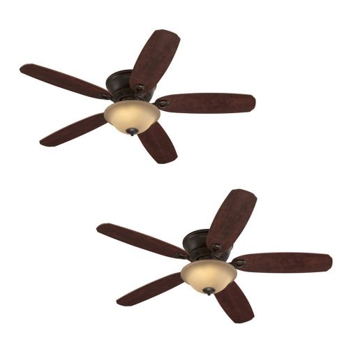  Harbor Breeze Ceiling Fan 52-in Oil Rubbed Bronze Flush Mount w Light +Remote