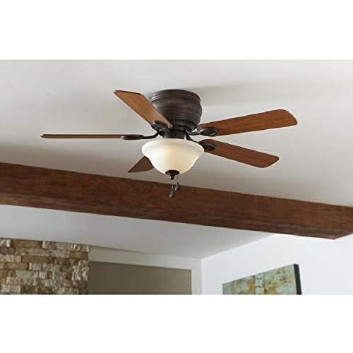  Harbor Breeze Mayfield 44-in Bronze Indoor Flush Mount Ceiling Fan with Light Kit