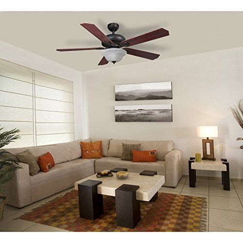  Harbor Breeze Crosswinds 52-in Oil rubbed bronze Indoor Downrod Or Close Mount Ceiling Fan with Light Kit and Remote