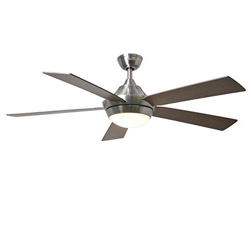  Harbor Breeze Platinum Portes 52-in Brushed Nickel Indoor Downrod Mount Ceiling Fan with Light Kit and Remote