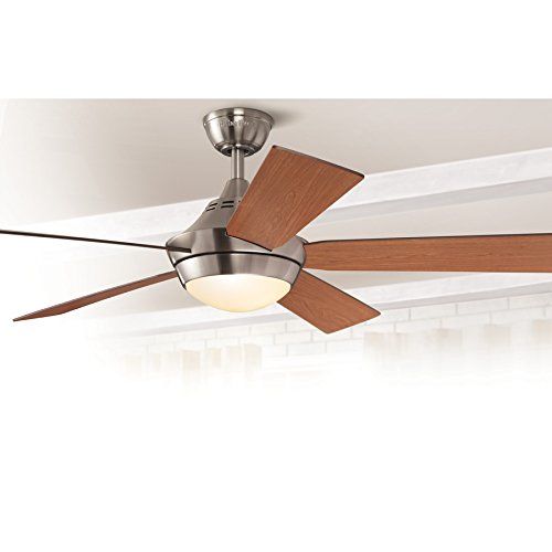  Harbor Breeze Platinum Portes 52-in Brushed Nickel Indoor Downrod Mount Ceiling Fan with Light Kit and Remote