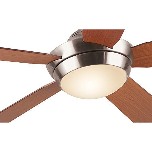  Harbor Breeze Platinum Portes 52-in Brushed Nickel Indoor Downrod Mount Ceiling Fan with Light Kit and Remote