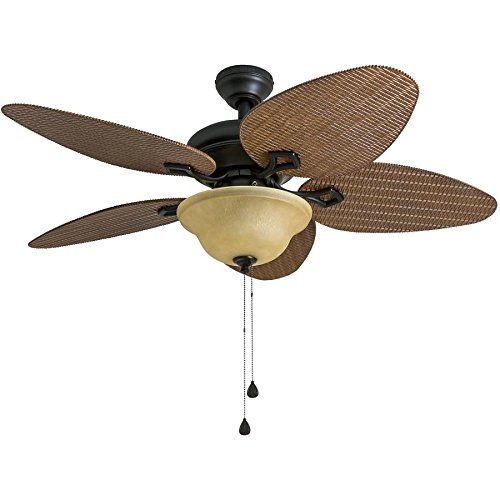  Harbor Breeze Bridgeford 44-in Aged Bronze Downrod or Close Mount IndoorOutdoor Ceiling Fan with Light Kit