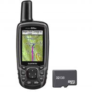 Hard Garmin GPSMAP 64st Worldwide Handheld GPS with1 Yr. Birdseye Subscription and Preloaded TOPO U.S. 100K Maps + 32GB MicroSD Memory Card Bundle