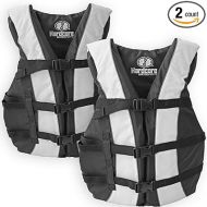 Hardcore Life Jacket 2 Pack Paddle Vest for Adults; Coast Guard Approved Type III PFD Life Vest Flotation Device; Jet ski, Wakeboard, Hardshell Kayak Life Jacket; Ideal Extra Pontoon Boat Life Jacket