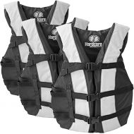 Hardcore Life Jacket 3 Pack Paddle Vest for Adults; Coast Guard Approved Type III PFD Life Vest Flotation Device; Jet ski, Wakeboard, Hardshell Kayak Life Jacket; Ideal Extra Pontoon Boat Life Jacket