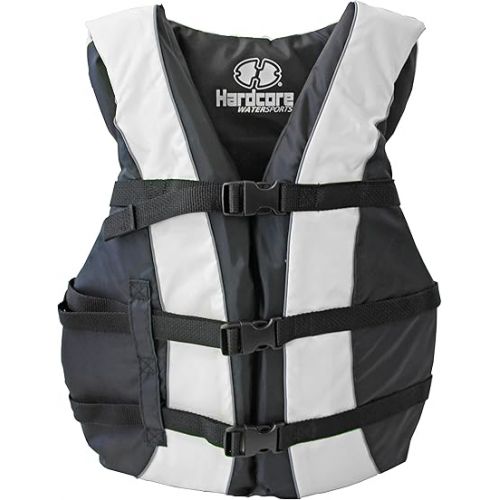  Hardcore Life Jacket 3 Pack Paddle Vest for Adults; Coast Guard Approved Type III PFD Life Vest Flotation Device; Jet ski, Wakeboard, Hardshell Kayak Life Jacket; Ideal Extra Pontoon Boat Life Jacket