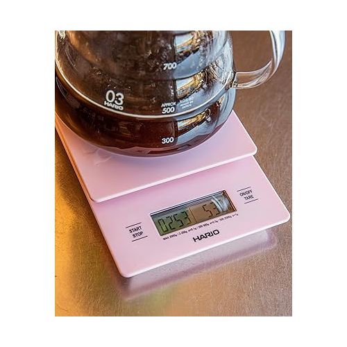  Hario V60 Drip Coffee Scale and Timer Pour-Over Scale Matte Pink