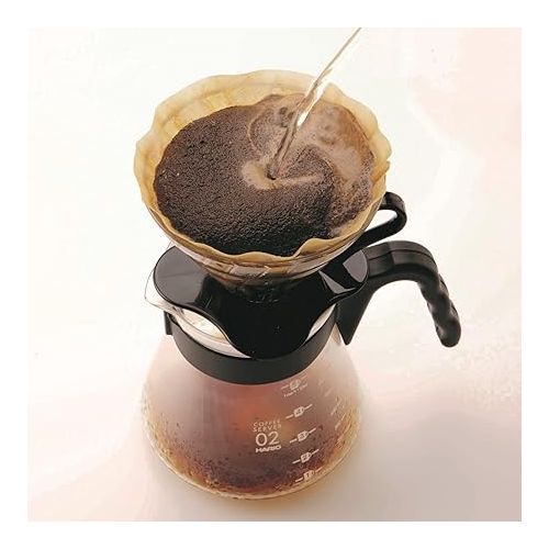  Hario V60 Glass Coffee Dripper, Size 02, Black