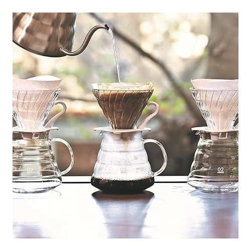  Hario V60 Glass Coffee Dripper, Size 02, Black