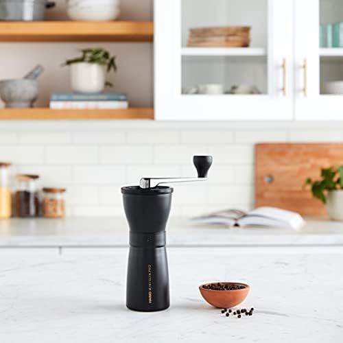  Hario MMSP-1-B Ceramic Coffee Mill Mini-Slim Pro Handkaffeemuehle, Schwarz