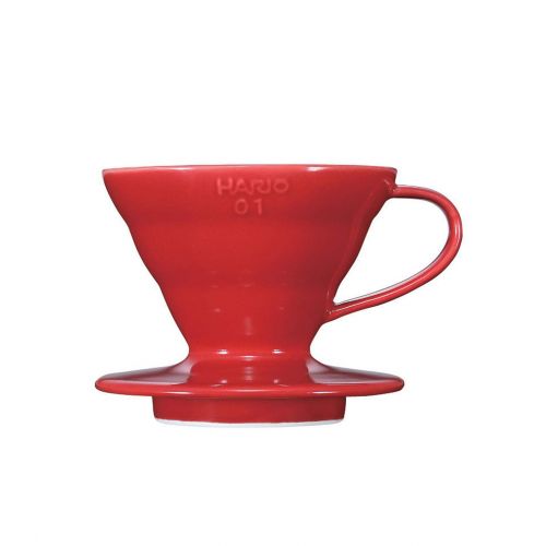  Hario VDC-01R V60 Kaffeefilterhalter Porzellan- Groesse 01/1-2 Tassen, rot