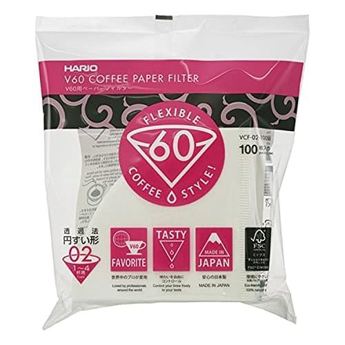  ICO HARFIL100 Hario Papierfilter weiss/Filtertueten Misarashi, mittel fuer V60-02, 100 Stueck, Paper, White, 53.3 x 35.6 x 61 cm, 50-Einheiten