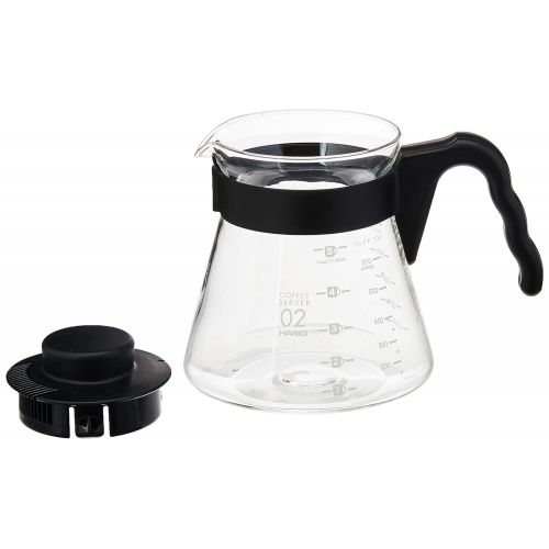  Hario V60 Size 02 Pour Over Starter Set with Dripper, Glass Server, Scoop and Filters, Black