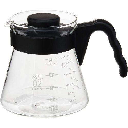  Hario Pour Over Starter Set with Dripper, Glass Server Scoop and Filters, Size 02, Black