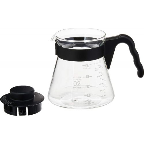  Hario Pour Over Starter Set with Dripper, Glass Server Scoop and Filters, Size 02, Black