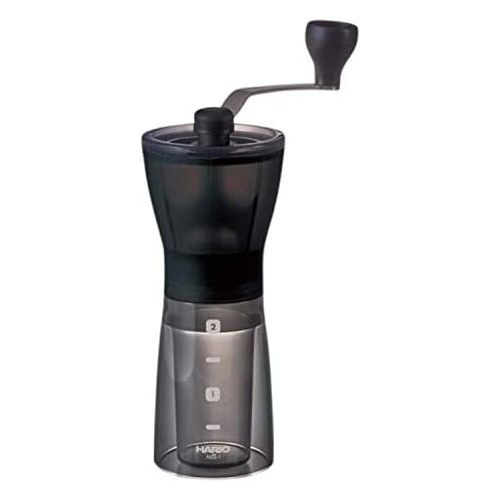  Hario Ceramic Coffee Mill, Mini Slim, Plus, Black