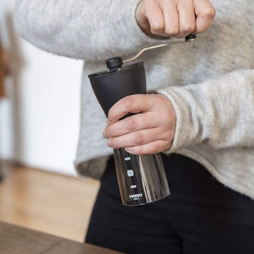  [아마존베스트]Hario Ceramic Coffee Mill, Mini Slim, Plus, Black