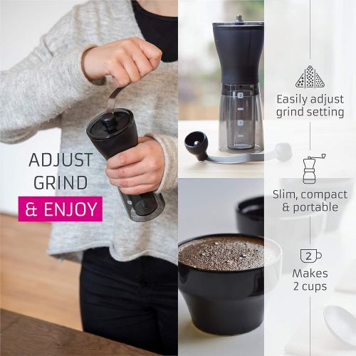  [아마존베스트]Hario Ceramic Coffee Mill, Mini Slim, Plus, Black