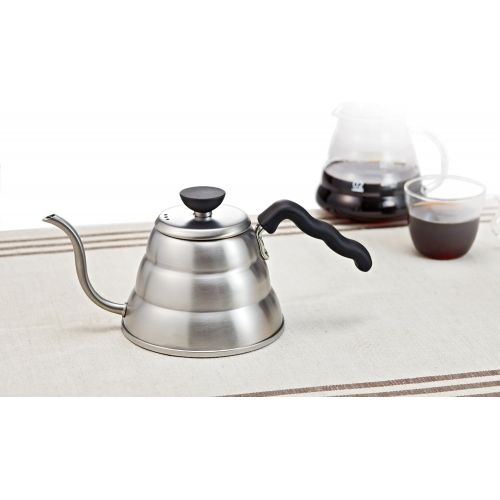  [아마존베스트]Hario Gooseneck Coffee Kettle Buono, Stovetop, 1.0L, Stainless Steel, Silver