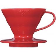Hario V60 Ceramic Coffee Dripper Pour Over Cone Coffee Maker Size 01, Red