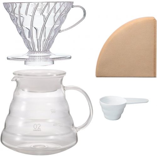  Hario V60 Kettle, Brewer Set, Coffee Mill & 100 Extra Filters - Package Set