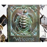 HarlandDesigns Turtle Welcome Concrete Garden Art Plaque