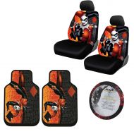 Harley Quinn 2 pc Front Floor Mats And Seat Cover With Wheel Cover
