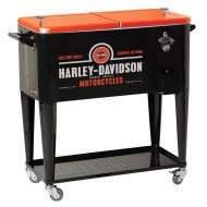 Harley-Davidson Forged in Iron Sturdy Rolling Cooler, Black & Orange HDL-10071