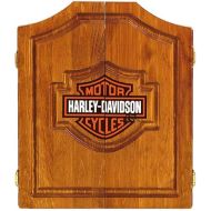 Harley-Davidson Bar & Shield Logo Dart Board Cabinet - Pine Wooden Cabinet 61905