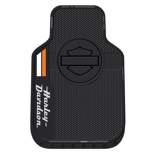  Harley-Davidson Stacked Bar & Shield Logo Floor Mats, Non-Carpeted, Black 1585