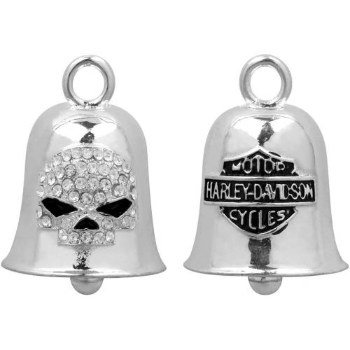  Harley-Davidson White Crystal Willie G Skull Bar & Shield Ride Bell HRB027