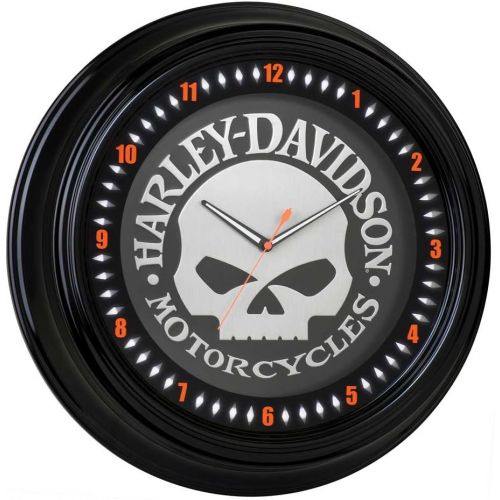  Harley-Davidson Classic Willie G Skull White Neon Clock, 18 inch HDL-16639