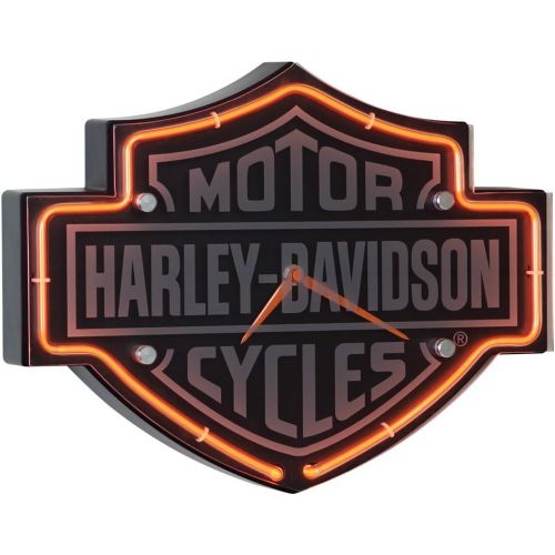  Harley-Davidson Etched Bar & Shield Shaped Neon Clock