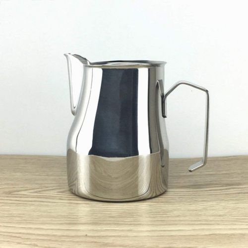  Harlls 【Frohes Jahr  ～】 Edelstahl-Krug Craft Aufschaeumen Krug Cappuccino Espresso Lattes Kaffee Milch-Pitcher Messbecher Kunst Zubehoer - Silber 550ml