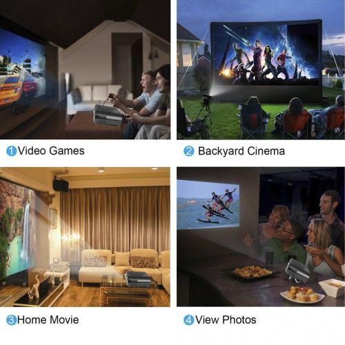  Harlls Newest 3200Lumens 1280768 HD LED Projector for Home Cinema Enjoy Big Screen Movie Cinema USB Full HD Video 1280x800 WXGA 720P HDMI VGA 1080P Portable pico led Mini HDMI Video Game