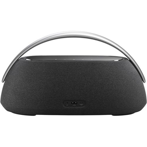  Harman Kardon Go + Play 3 - Portable Bluetooth speaker with superior sound and 8 hours playtime, USB Charging, Auto self tuning, Dual far-field microphones, Made in part with recycled materials(Black)