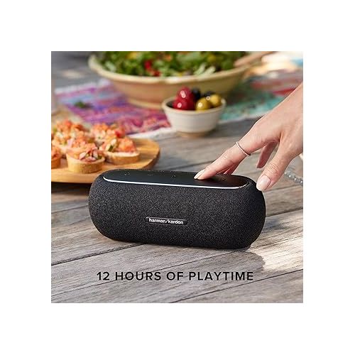  Harman Kardon Luna Speaker - Portable Bluetooth Speaker, IP67 Waterproof and Dustproof with Built in Battery (Black)