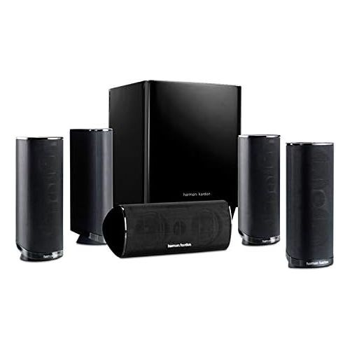  [아마존베스트]Premium High Performance Harman Kardon Newest 5.1 Channel Home Theater Speaker Package, Satellite Speaker, Subwoofer, Bass-Boost Control, Upgradable to 7.1 Channel